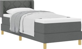 vidaXL Rugós Ágy matracmal fejtámlával Sötétszürke 80 x 200 cm szövet