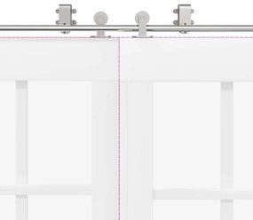 ezüstszínű rozsdamentes acél tolóajtó fémszerelék készlet 200cm