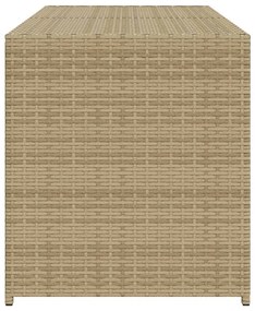 Vegyes bézs polyrattan kerti tárolóláda 283 L