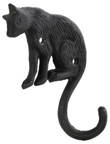 Öntöttvas macskás akasztó, fekete