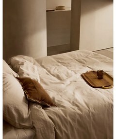 Szürkésbézs kétszemélyes hosszabbított lenkeverék ágyneműhuzat 260x240 cm Simmel – Kave Home