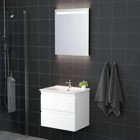 Fürdőszobai szekrény mosdóval VEDO + LED tükör LED/10W/230V IP44 fehér