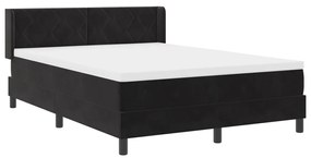 Box Spring Ágy Matrac Készlettel Fekete 140x200 cm Bársonyos