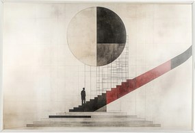 Poszter Keret Alumínium Absztrakt Bauhaus Lépcső Kerék Geometria 60x40