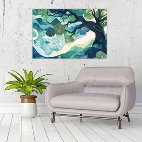 Kép – Az életfa zöld lombkoronája (90x60 cm)
