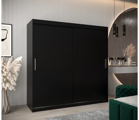 Ruhásszekrény 200 cm Toki (matt fekete + matt fekete). 1064850