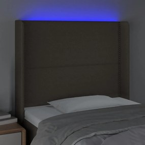 tópszínű szövet LED-es fejtámla 93x16x118/128 cm