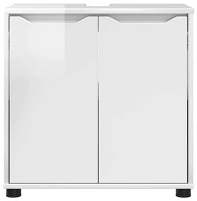 Fürdőszoba mosdószekrény Magas Fényű Fehér 60 x 30 x 60 cm