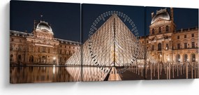 Kép - Louvre éjjel (órával) (90x30 cm)