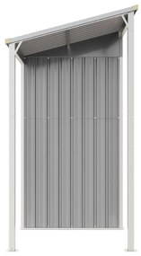 világosszürke fészer meghosszabbított tetővel 277x110,5x181 cm