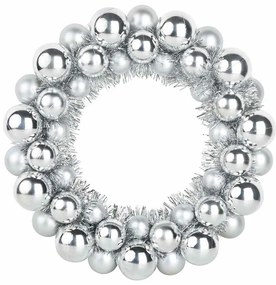 Karácsonyi labda koszorúk 2 pcs Ezüst 33 x 33 x 7 cm