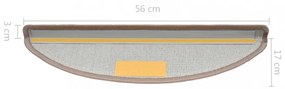 15 darab világosbarna lépcsőszőnyeg 56 x 17 x 3 cm