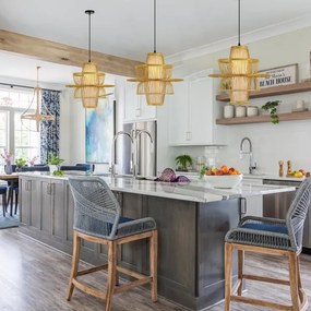 Immax 08254L - Csillár zsinóron PINCHOS 1xE27/40W/230V átm. 45 cm bambusz