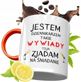 Narancssárga Bögre Újságírónak Ajándék fényképes nyomtatással