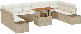vidaXL Kerti Kanapé Szett párnával párnával 11 pcs Beige és krém