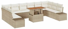 vidaXL Kerti Kanapé Szett párnával párnával 11 pcs Beige és krém