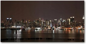 Fotó vászonkép edzett üveg New York éjszaka 140x70