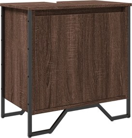 vidaXL barna tölgy szerelt fa fürdőszobai mosdószekrény 60x35x60 cm