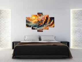 Kép - Hegyek, melyeket napfény ölel (150x105 cm)