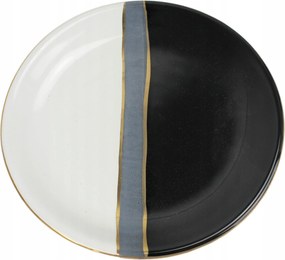 Ø-18 cm-es tányér modern csíkos motívummal díszítve