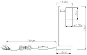 Lámpa Asztali VENETO, IP20, max. 20W, 1xGU10, fekete