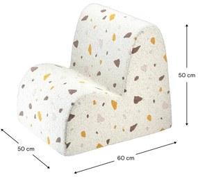 Fehér buklé-zsenília gyerek fotel Terrazzo Cloud – Wigiwama