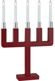 Markslöjd 704220 - Karácsonyi gyertyatartó SUNDSTOORP 5xE10/3W/230V piros
