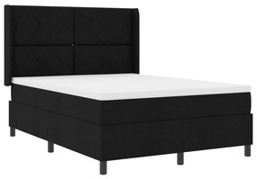 Boxspring Ágy Matrac &amp; LED Fekete 160x200 cm Szövet