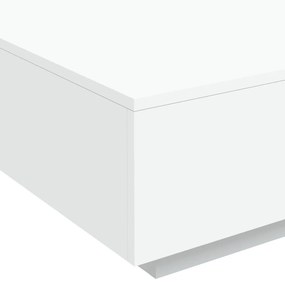 fehér dohányzóasztal LED-lámpákkal 80 x 80 x 31 cm