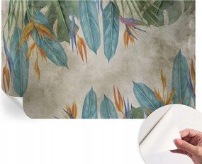 Matt öntapadós fotótapéta Falra Trópusi virágok 416x254 cm