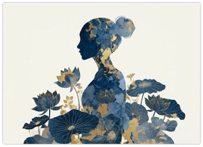 Üveg kép - Márvány női profil (70x50 cm)