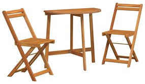 vidaXL Bisztró készlet 3 pcs Olaj Természetes Tömör Akácfa