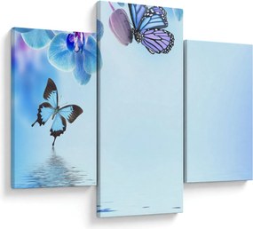 Kép - Pillangó orchidea virágon, kék (90x60 cm)