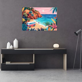 Kép - Lakóautó az óceánnál (90x60 cm)