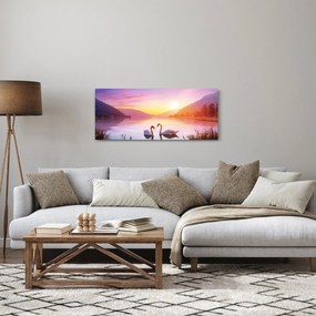 Szerelmes hattyúk képe (120x50 cm)