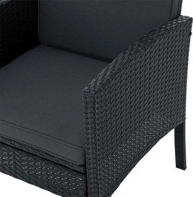 Juskys Rattan szett Turin - fekete