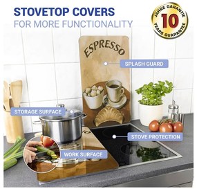 Edzett üveg tűzhely fedőlap szett 2 db-os 30x52 cm Coffee – Wenko