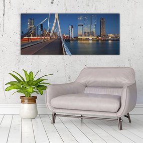 Kép - Alkonyat Rotterdamban, Hollandia (120x50 cm)