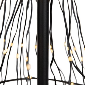 Karácsonyi állólámpa fekete fa 150 cm LED-del, időzítővel IP44 - Ugoku