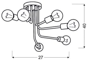 Csillár SPILL 6xE27/60W/230V