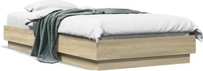 vidaXL sonoma tölgy színű szerelt fa ágykeret matrac nélkül 90x190 cm