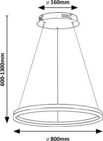 Rabalux 72302 - LED Csillár zsinóron ISAURE LED/45W/230V