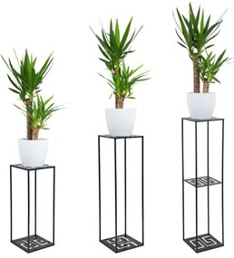 Virágállvány 60x24 cm fekete színben