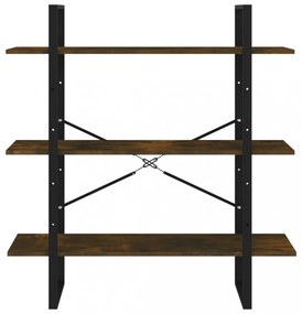 füstös tölgyszínű szerelt fa könyvszekrény 100 x 30 x 105 cm