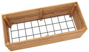 újrahasznosított tíkfa és acél magaságyás 100 x 40 x 38 cm