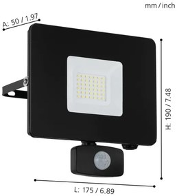 Eglo 97462 - LED Reflektor érzékelős FAEDO 3 LED/30W/230V