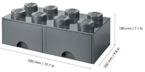 Sötétszürke tárolódoboz 2 fiókkal - LEGO®