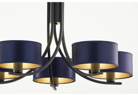 Jupiter 2101 - ARTHUR láncra akasztható csillár 5xE27/15W/230V kék/fekete