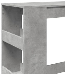 betonszürke szerelt fa tárolórekeszes bárasztal 90x40x103,5 cm