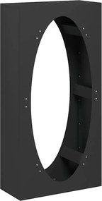 vidaXL fekete hidegen hengerelt acél tűzifatároló 50x23x100 cm